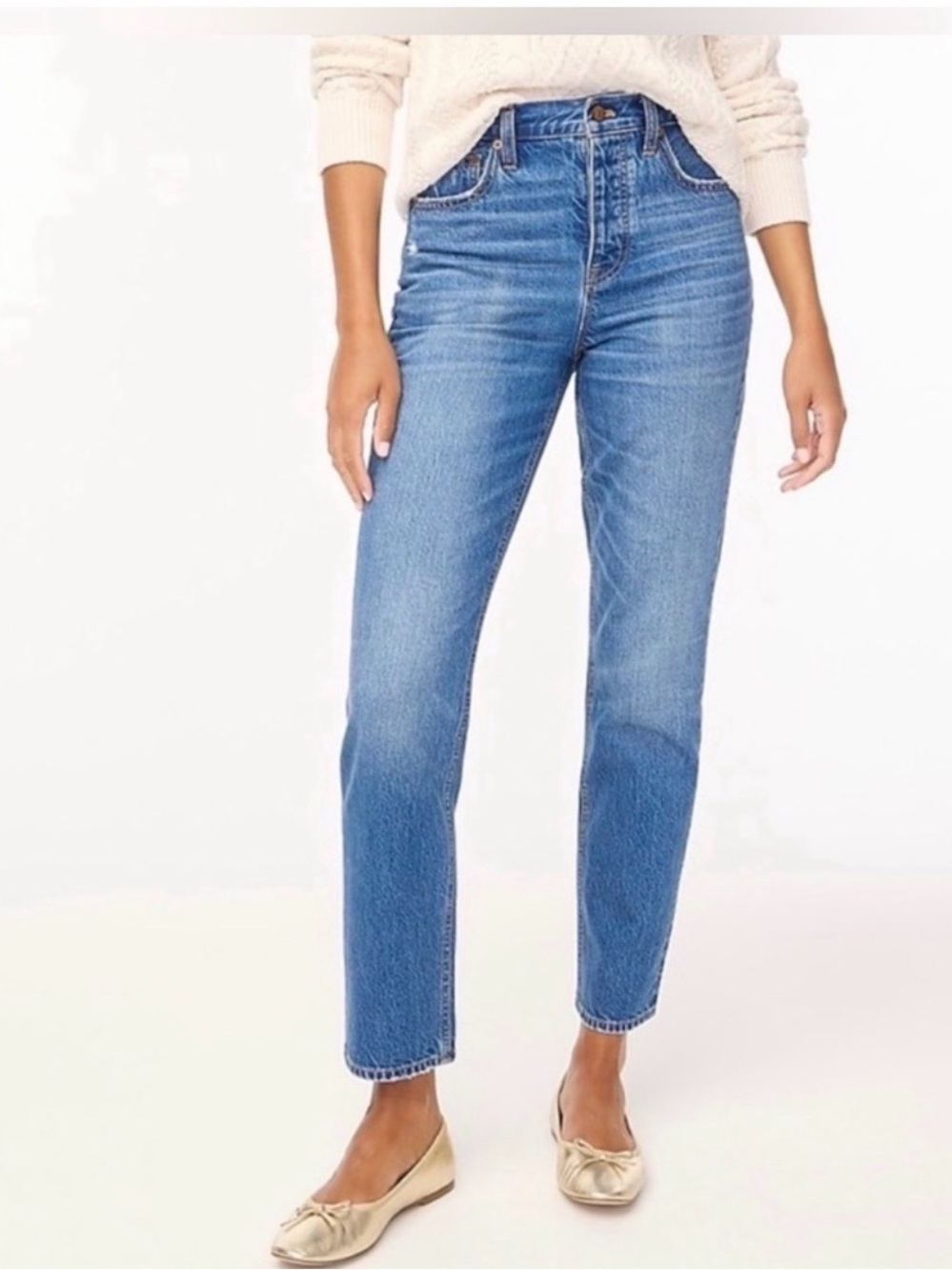 J. Crew High-Rise Straight Leg Jeans Premium Edition - Blue Fleur 26P